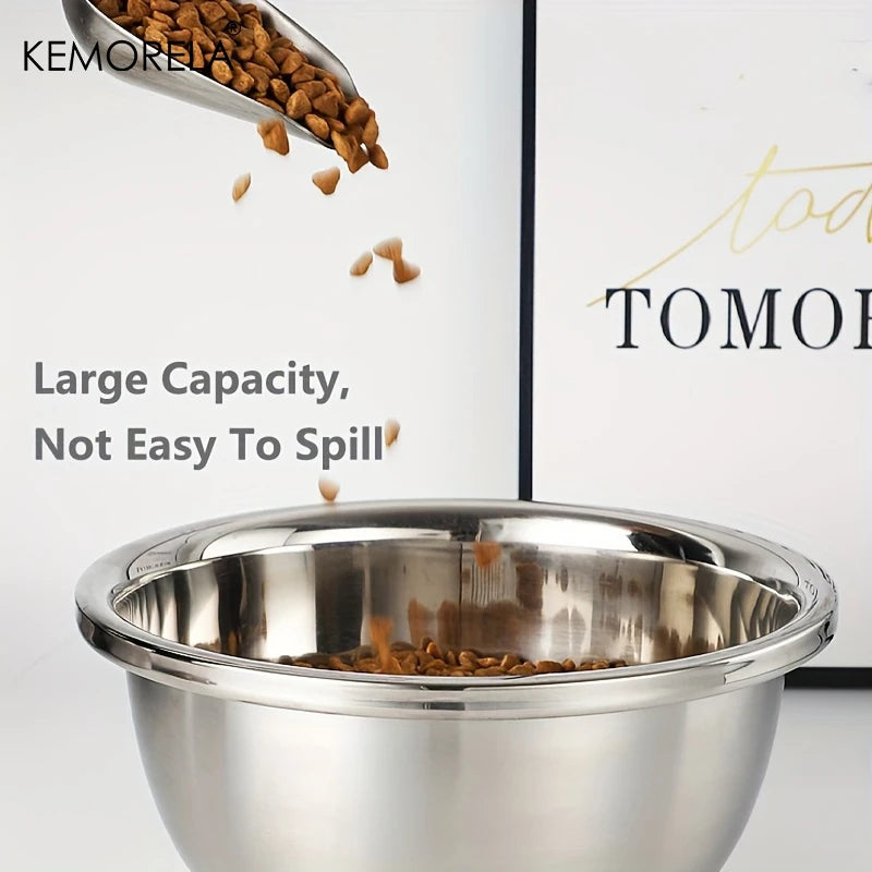 Stainless Steel Dog Bowl Thick Smooth Metal Food & Water Dish, 18-30cm