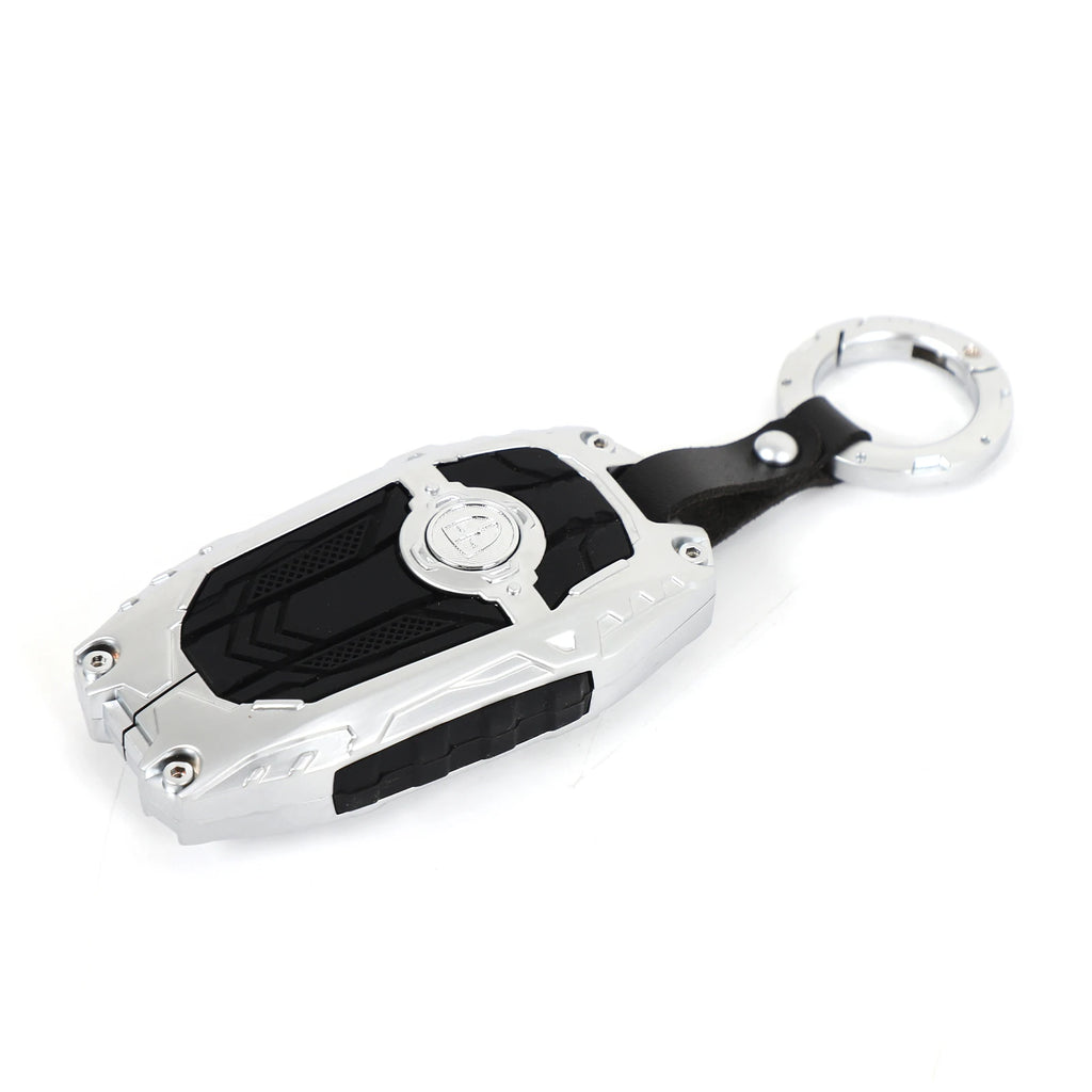 ZincAlloy Key Case Round Buckle Key Pouch Mecha Style Key Fob Cover Car Supplies For Toyota Tacoma 2024-2026 Toyota Tundra 2022+