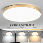Golden Led Ceiling Lamp 220V Dustproof Ceiling Panel Lamp Indoor Bathroom Lamp for Living Room Decor Ultra-thin Ceiling Lights