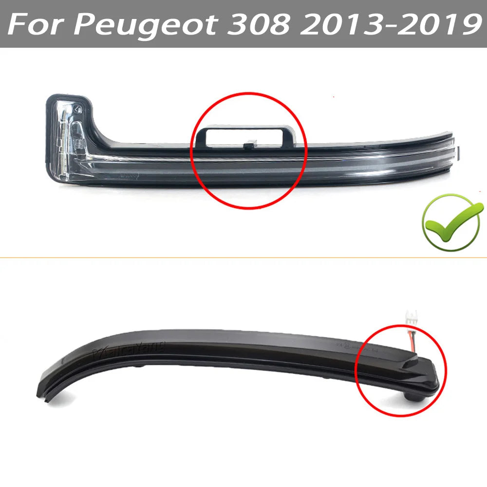 For Peugeot 308 II SW 2013-2019 LED Sequential Side Wing Mirror Turn Signal Dynamic Blinker Indicator Modern Car Styling Lamps