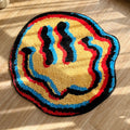 Smiling Face Tufted Area Rug with Non-Slip TPR Backing, 60x60cm or 90x90cm