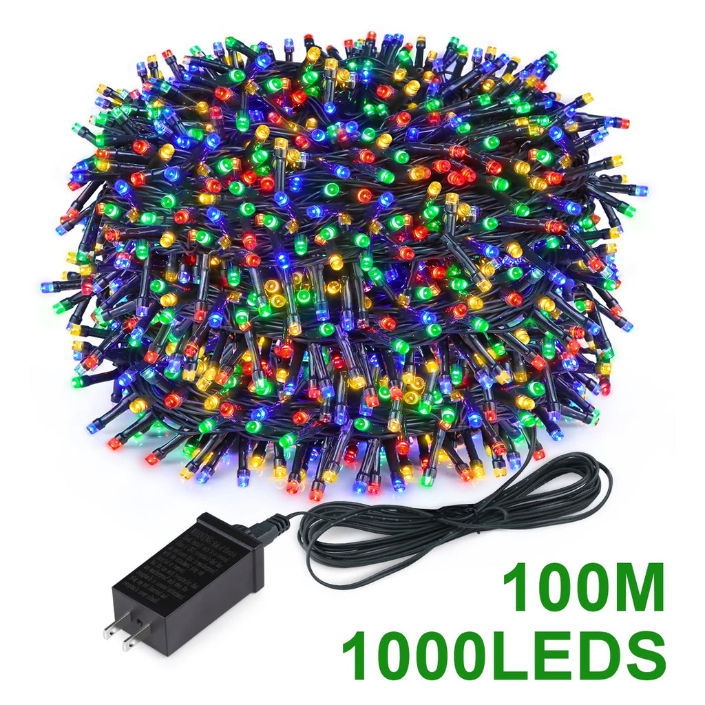2025 New Year Decoration LED Christmas Light White/Warm/RGB Waterproof Fairy String Lights for Curtain Wedding Party Lighting