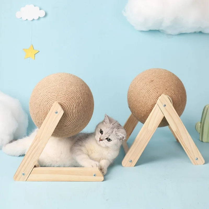 Cat Scratching Ball Toy Kitten Sisal Rope Ball Board Grinding Paws Toy Cats Scratcher Wear-resistant Pet Furniture Supplies