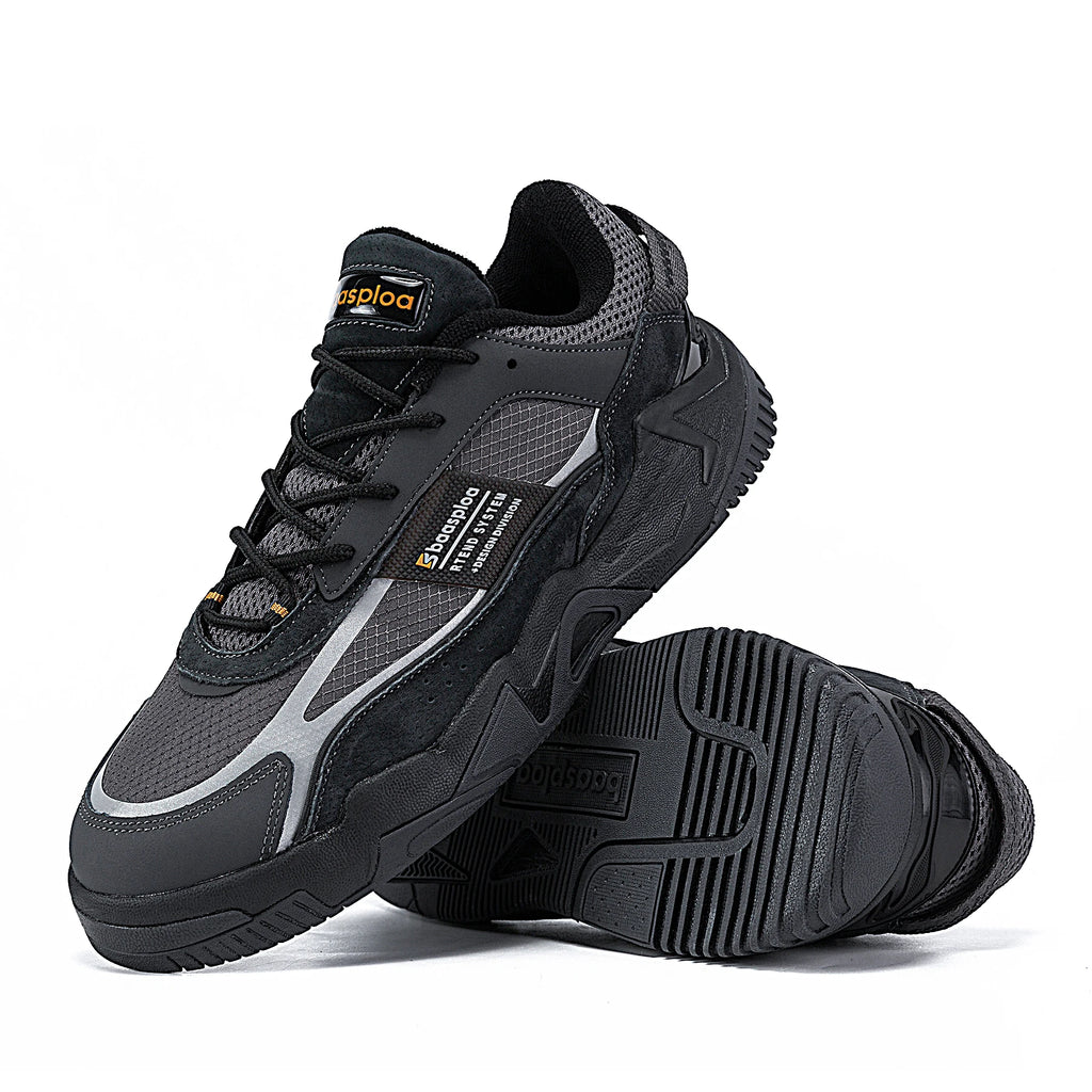 Baasploa Men Walking Sneakers New Fashion Leather Waterproof Comfortable Shoes Male Casual Non-Slip Wear-Resistant Tenis Sh