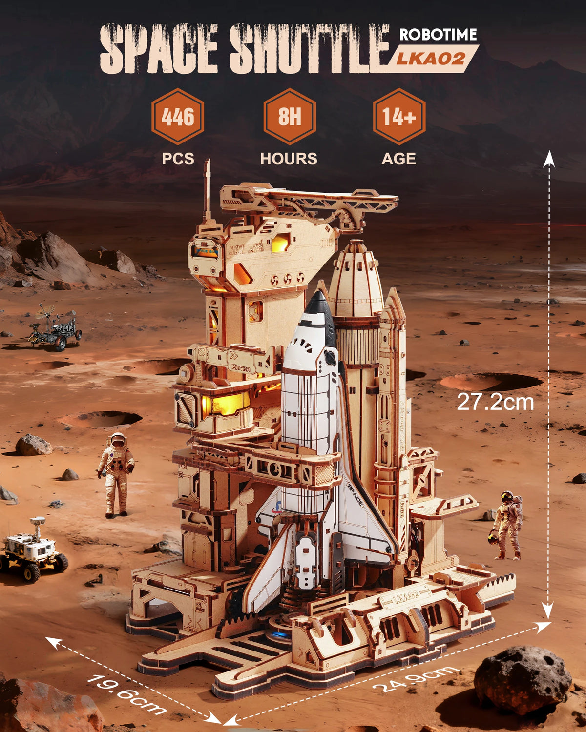 Robotime Rokr 3D Wooden Puzzle Space Shuttle Model Kits For Adults To Build STEM Toy Gift LKA02