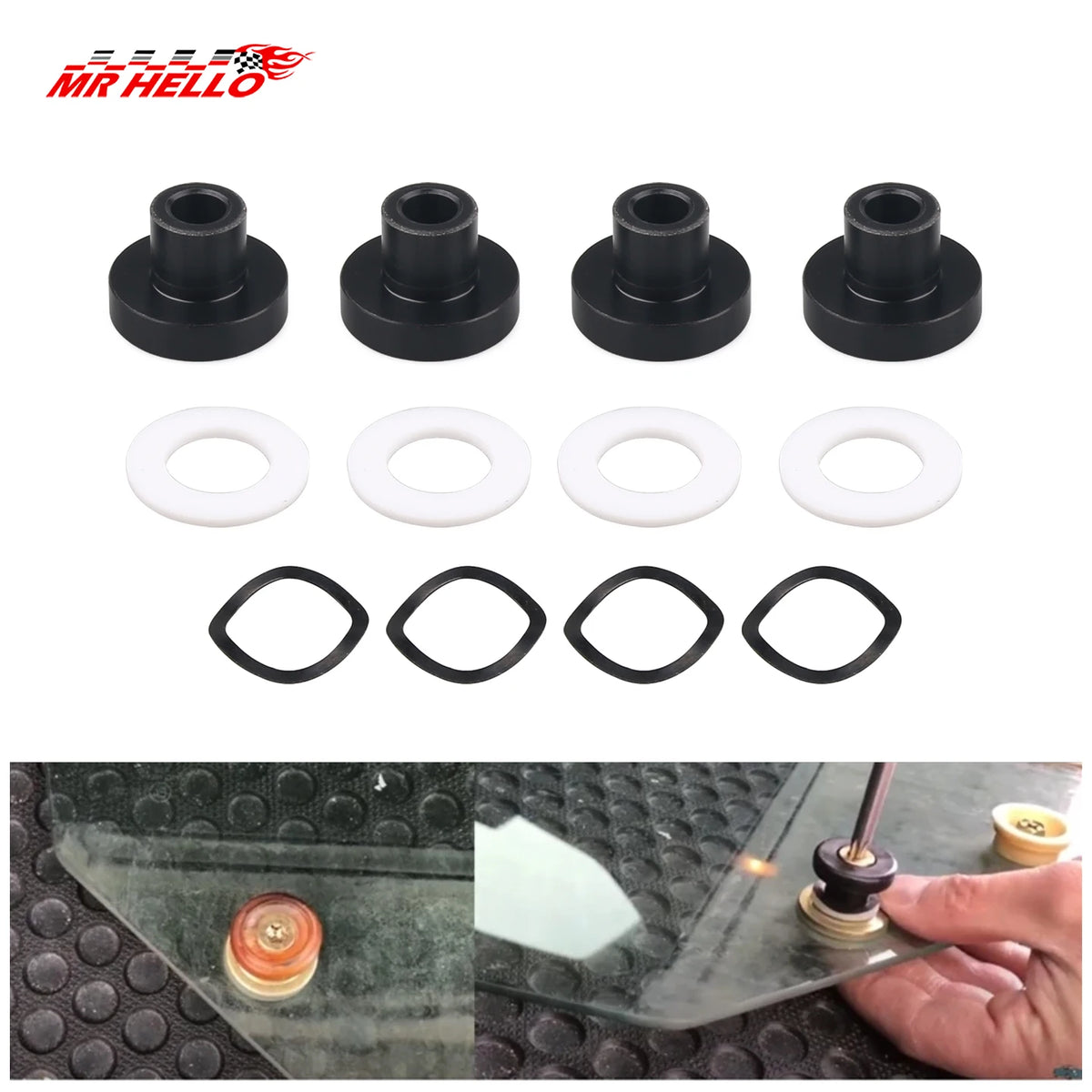4x Window Bushing 909-925 Replacement Premium Spare Parts Durable Professional Easy to Install Fit for Mazda Miata 90-05