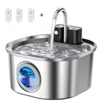 3L Stainless Steel Wireless Recharging Sensor Cat Water Fountain Auto Drinking Fountain For Cats Dog Drinker Pet Dispenser Bowl