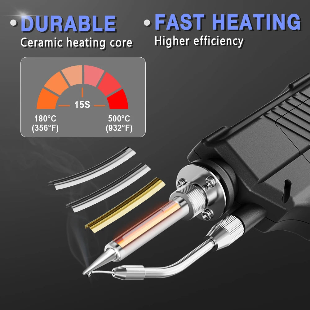 NEWACALOX LCD Soldering Iron Kit 60W Adjustable Temp 180-520°C, EU/US Plug, 2-7pc