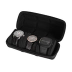 1/2/3/5/6/10 Slot Watch Travel Case,Hard Watch Roll, Travel Watch Organizer Case with Form-Fitting Pillow, Red Microfiber Lining