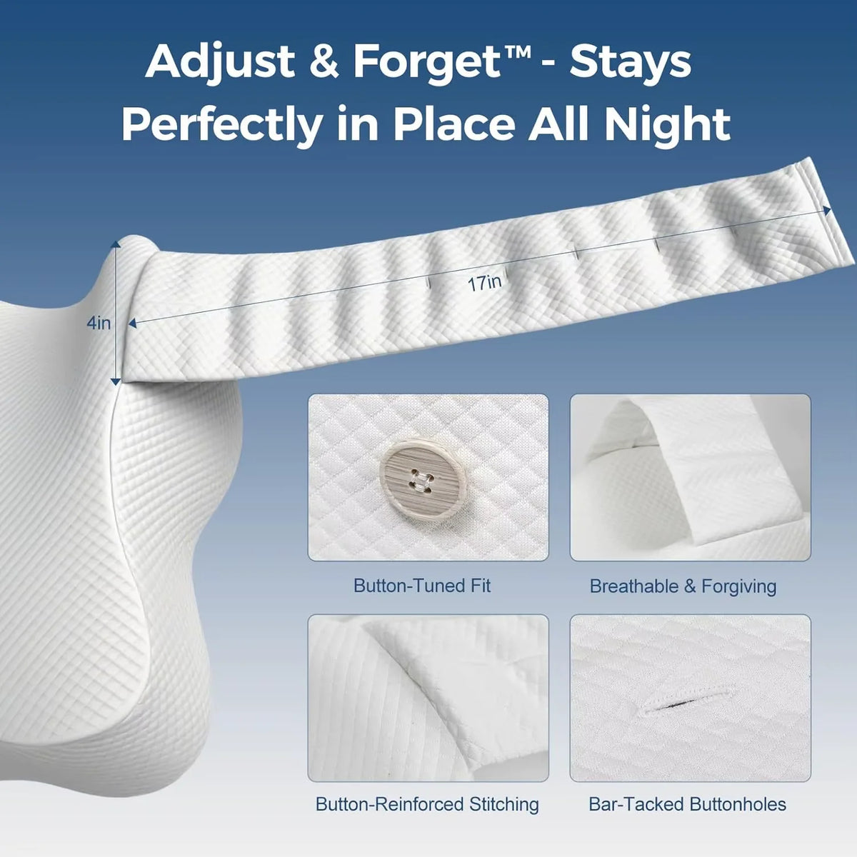Knee Pillow, Memory Foam Leg Pillow for Side Sleeping, Between Legs Pillow for Relief Sciatica Hip Lower Back Pain,