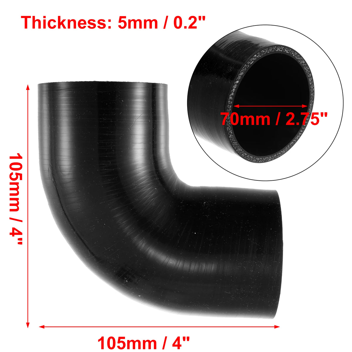 UXCELL 32/51/57/63/70/76/89MM ID 90 Degree Elbow Car Silicone Hose Intake Coupler Intercooler Tube Reducer Set For Seat Leon 1M