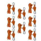 4/8Pcs 4M Reflective Camping Tent Rope Tie Down Fastener Fixed Buckle Pulley Tensioner Ratchet Hangers Awning Wind Rope Outdoor