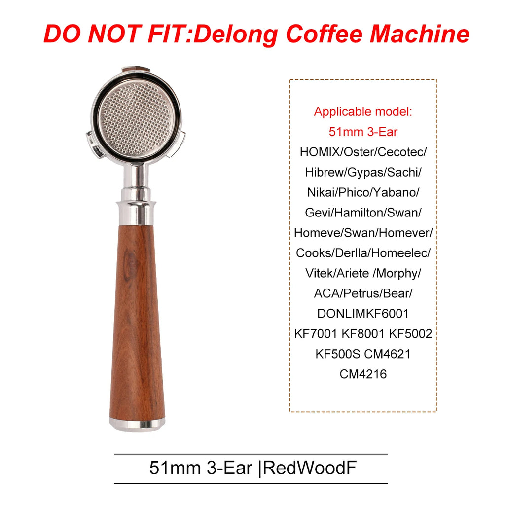 51mm Coffee Bottomless Portafilter With Filter Basket For Homix H11 Oster Cecotec Hibrew Espresso Machine Handle Cafe Tools
