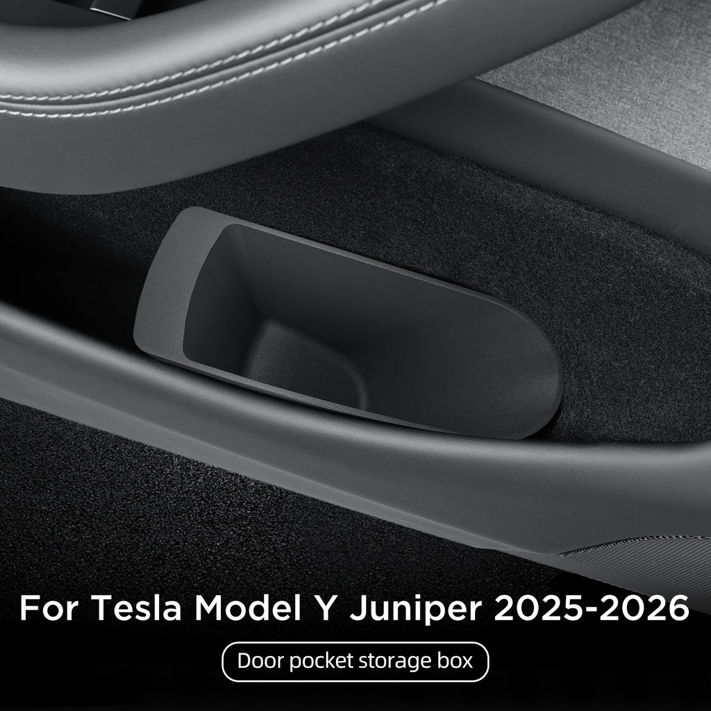 LUCKEASY Front Door Storage Box for Tesla Model Y Juniper/Model YL 2025 2026 TPE Garbage Storage Bin 2pcs Interior Accessories