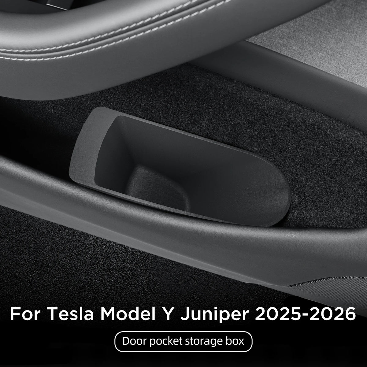 LUCKEASY Front Door Storage Box for Tesla Model Y Juniper/Model YL 2025 2026 TPE Garbage Storage Bin 2pcs Interior Accessories
