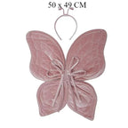 Vintage Velvet Butterfly Wings Forest Photography Props for Children's Birthday and Christmas Celebration