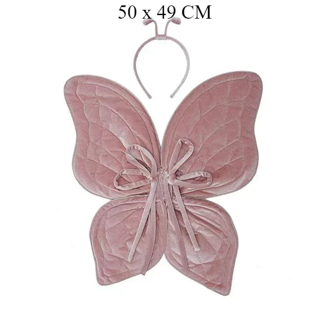 Vintage Velvet Butterfly Wings Forest Photography Props for Children's Birthday and Christmas Celebration