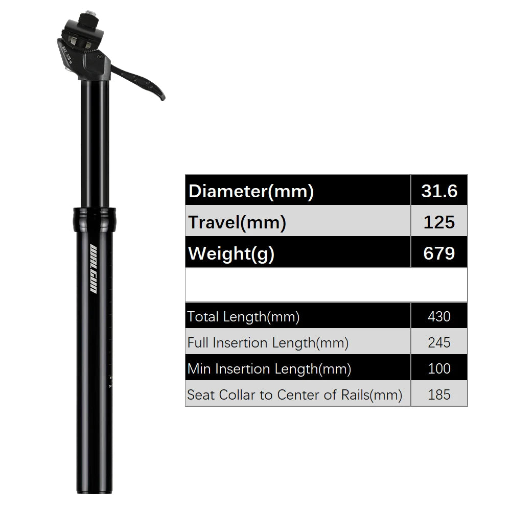 SP25A Hydraulic Dropper Seatpost Upgraded 6061 Aluminum No Lag 100-170mm Travel for MTB Road Gravel Easy Install