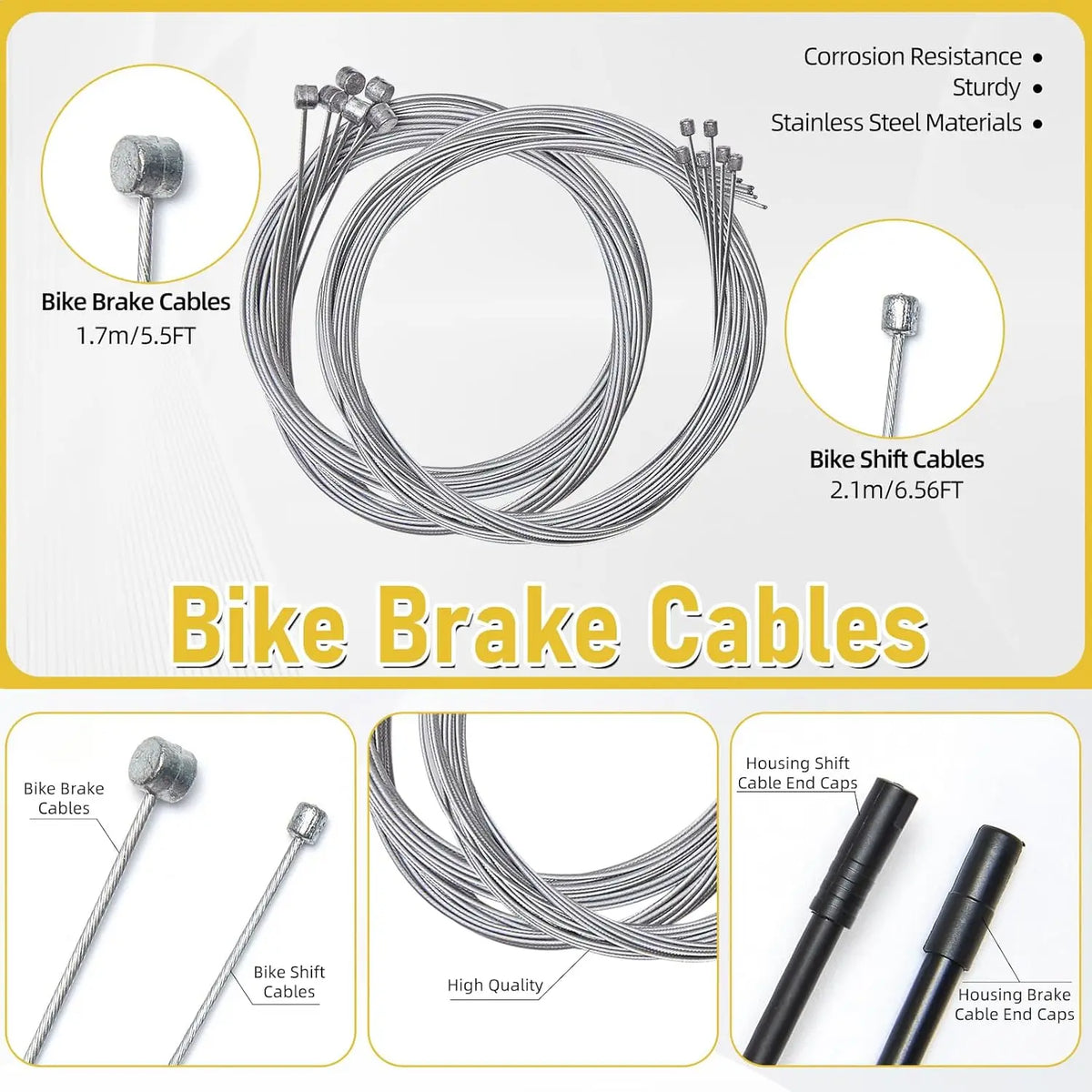 1pcs/1set Stainless Steel Wire Cutter Bike Brake and Shifter Derailleur Cable Housing Kitfor Mountain Road Bike Repair Tool Set