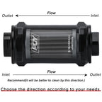 WLR - PQY BLACK AN6 / AN8 / AN10 Adaptor Fittings Inline Fuel Filter E85 Ethanol With 100 Micron Stainless Steel Element