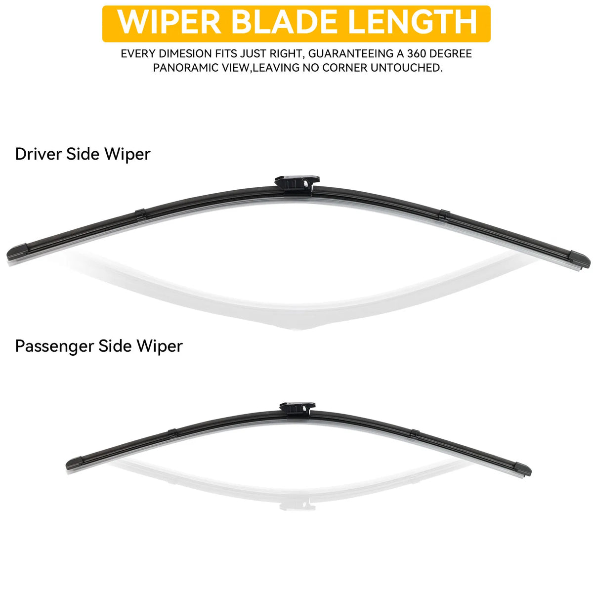 Front windshield wiper blades for Dacia Sandero 3/Streetway, Renault Logan/Jogger 2020-2024