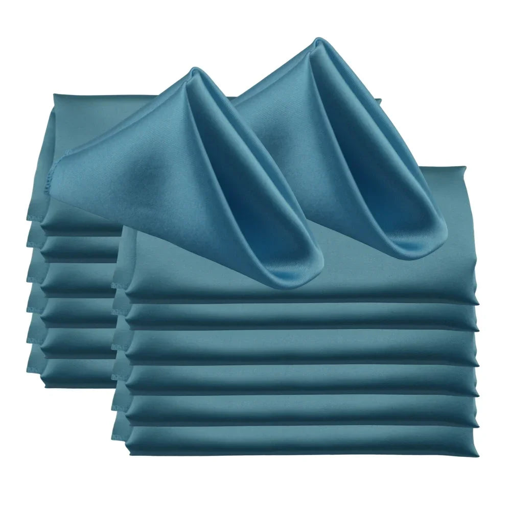 50pc Square 30x30cm Satin Elegant Satin Napkins Perfect For Wedding Graduation & Dinner Parties Restaurant Coffee/Cake Tea Towel