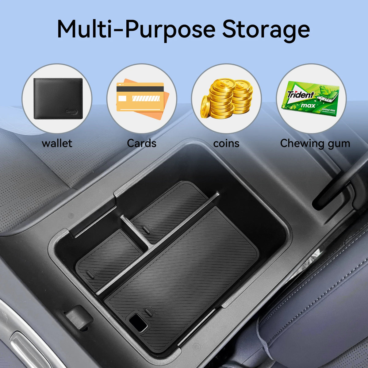 SMABEE for Leapmotor B10/B01 2025 2026 Central Armrest Storage Box Stowing Tidying Car Tray Organizer Accessories ABS Black