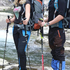 Folding carbon fiber trekking pole quick lock 115-135cm, black/red, 1pc or 2pc
