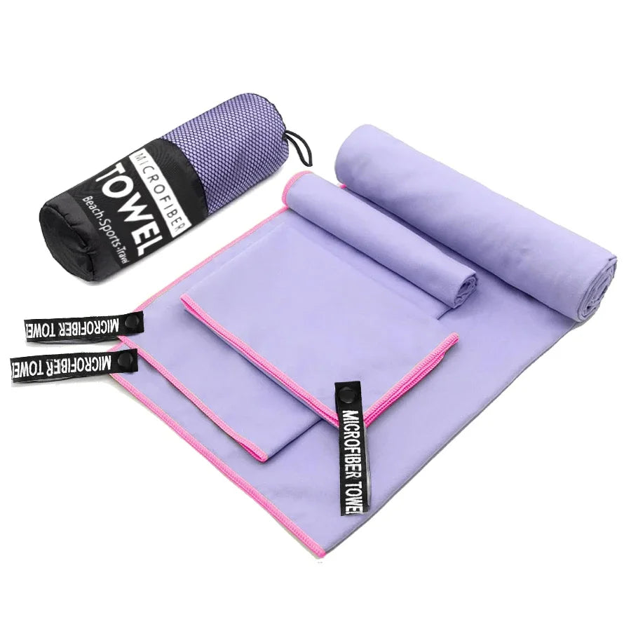 3PCS Quick Dry Beach Towel, Microfiber Travel Towel 3 Size in 1 Pack,Fast Drying Towel Set for Camping, Beach, Gym, Sports, Yoga