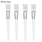 2/4/6/12pcs Facial Mask Brush Soft-head Facial Applicator Brush with Clear Plastic Handle for Spa & Salon Use Skin Care Tools