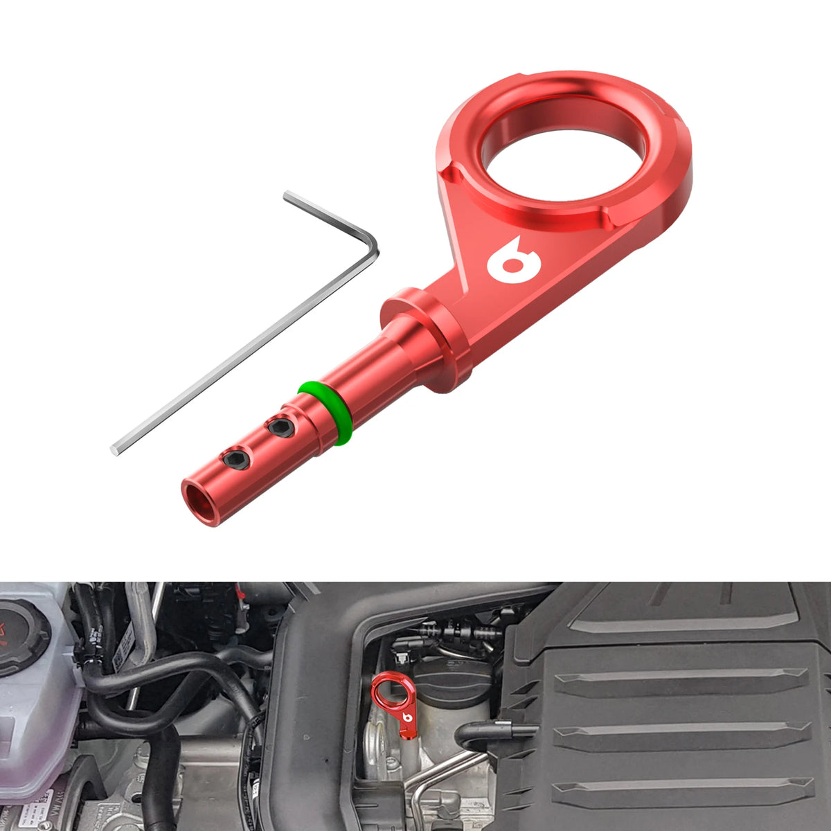 BEVINSEE Oil Dipstick Handle for EA211 1.0TSI 1.4TSI, for Audi A1 A3 Q2 Q3, for VW Golf MK7,for SEAT Ibiza, Replace 04E115611AC