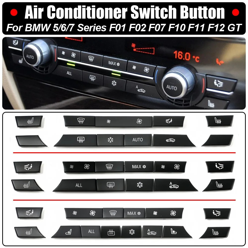 BMW 5/7 Series F07 F10 F11 F01 F02 climate control fan speed button cover set