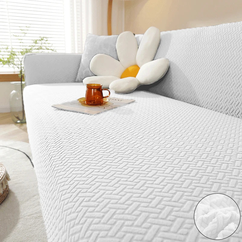 Jacquard Elastic Sofa Cover For Living Room Slipcovers Stretch Polar Fleece Armchair Protector L Shaped Sofa 1/2/3/4 Seater Home