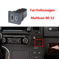 Car Central Control Lower Right Hole Charger Socket PD QC3.0 Fast Charger for Volkswagen Multivan T5 2008-2012 Cars Accessories