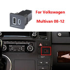 Car Central Control Lower Right Hole Charger Socket PD QC3.0 Fast Charger for Volkswagen Multivan T5 2008-2012 Cars Accessories