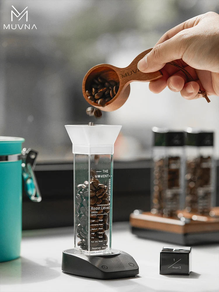 MUVNA-Mini Escala Espresso Eletrônico Exact 0.1g, Alta Precisão,Pesando LED, Balança de Café Portátil, Pó Recebendo Cup, 0.1g