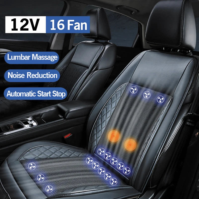 12V/24V Car Front Seat Cushion with Intelligent Fans Quick Cooling Summer Breathable Ventilated Seat Cushion Cars Accessoires
