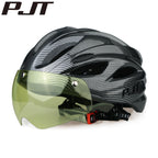 PJT Ultra-Light Magnetic Goggles Bicycle Helmet Lightweight PC Shell & EPS Foam Construction Cycling Helmet MTB Bike Helmet