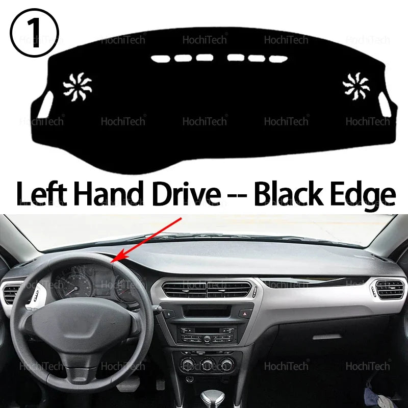 Car Dashboard Cover Avoid Light Pad Instrument Panel Mat Case Carpets Dashboard Cover for Peugeot 301 2012 2013 2014 2015-2019