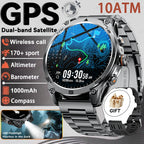 2026 New 1000mAh Big Battery Smart Watch Men Outdoor GPS Compass 10ATM Waterproof Bluetooth Call AMOLED HD Swim Sport Smartwatch