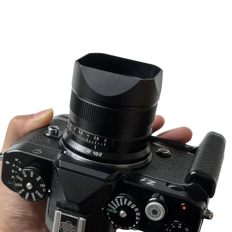 Metal Bayonet Square Lens Hood with Free Metal Cap for TTArtisan AF 40mm F2.0