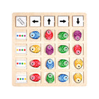 Children's Wooden Montessori Toys Kids Logical Thinking Training Direction Color Cognition Educational Battle Battle Board Game