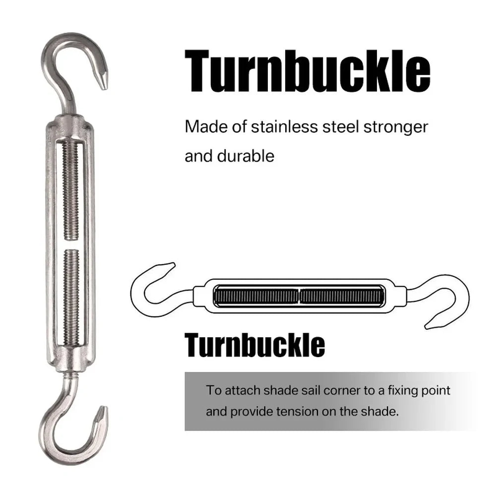 Stainless Steel Shade Sail Hardware Kit Heavy Duty Attachment Set 24pcs, 48pcs or 96pcs