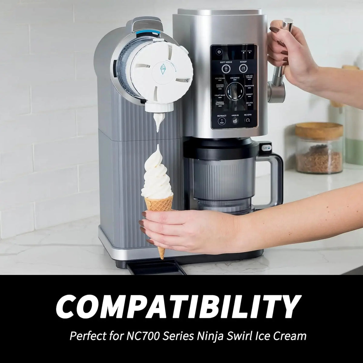 Compatible with Ninja Swirl by Creami NC700 Ice Cream MakerFits NC701 NC701Q CN701CO, 16 oz. Cup Container Replacement, 2 pcs