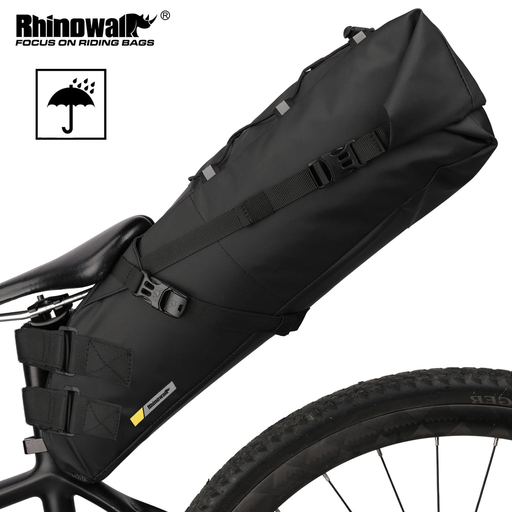 Rhinowalk Waterproof Bike Saddle Bag Large Capacity Bicycle Saddle Pannier Bag Cycling Foldable Tail Rear Bag MTB Road Bike