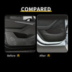 For Tesla Model 3/Y Car Door Anti-Kick Pad Leather Side Door Panel Protective Stickers Trim Anti-Dirty Mat Interior Accessories