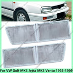 Front Bumper Reflector Light Covers Grille Set (Left+Right) for VW Golf/Jetta/Vento MK3 1992-1999