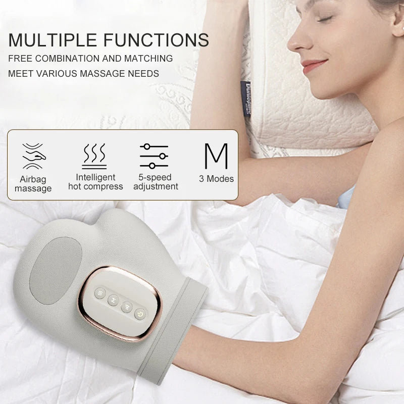NEW Electric Hand Massager with Airbag Compress Carpal Tunnel Wrist Finger Massagers Portable Vibrating Gloves Kneading Rollers