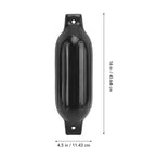 Inflatable Ribbed Boat Fender Bumper Buoy, Black Marine Dock Bumper