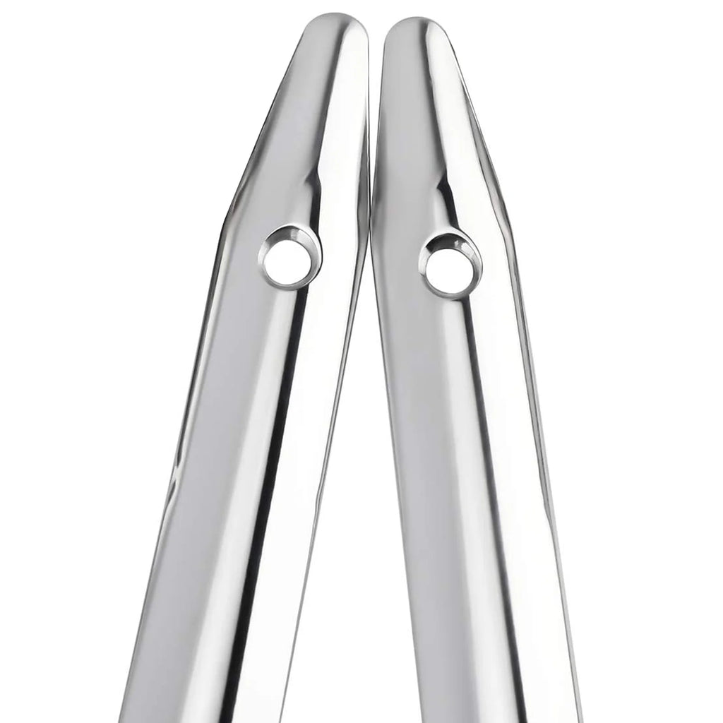 2PCS Boat 316 Stainless Steel 12" Flattened 3-hole Line Rub Strakes Edge Anti-collision Protection Fender Strip Marine Hardware